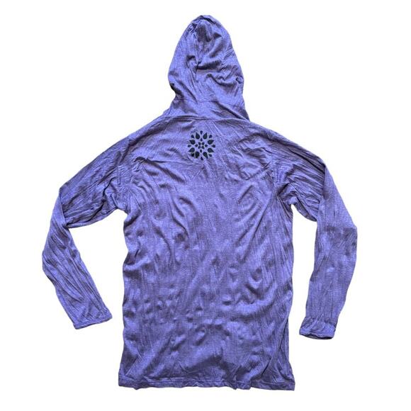 NEW MALISUN Slub Cotton Long Sleeve Hooded Tree Print Shirt SZ L - Picture 5 of 10